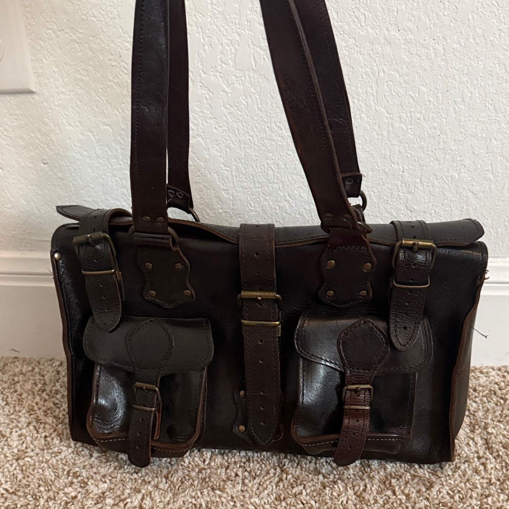 Elegant Brown Leather Satchel